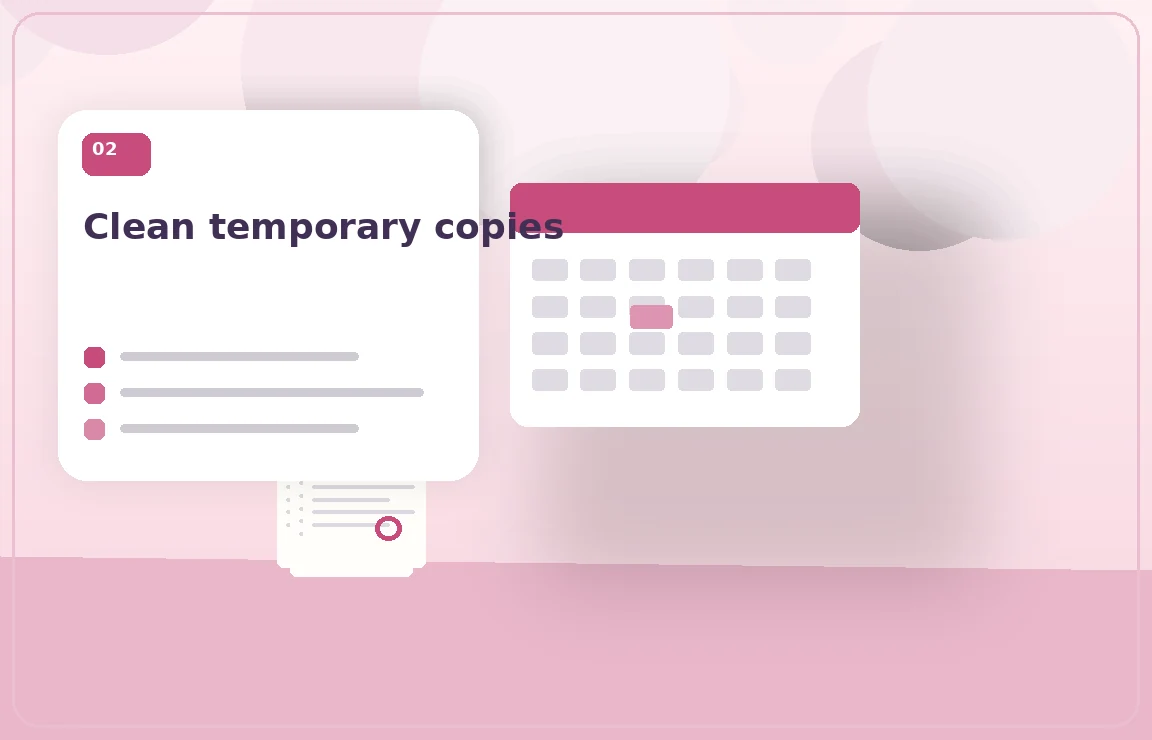 Original editorial scene of clean temporary copies, part 2